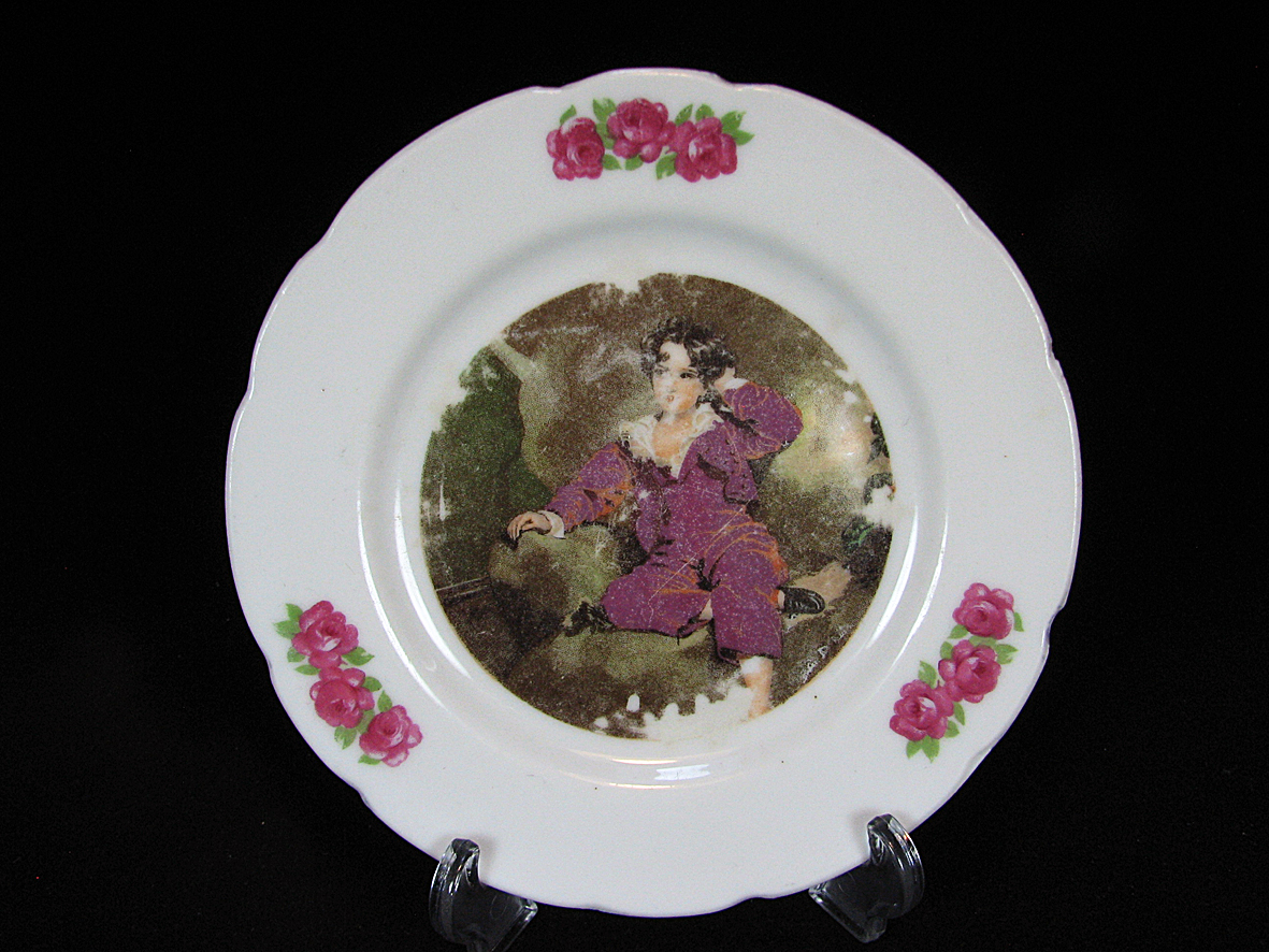 دیوارکوب قدیمی طرح زیبای دختر و گل سرخی