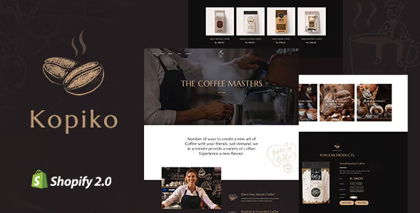 Download the Kopiko coffee shop template for Shopify