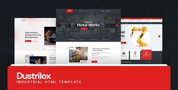 Download the HTML5 template of Dustrilox industrial factories