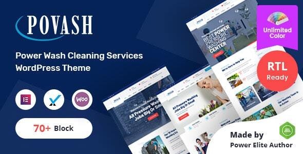 Download Povash car wash service template for WordPress + RTL